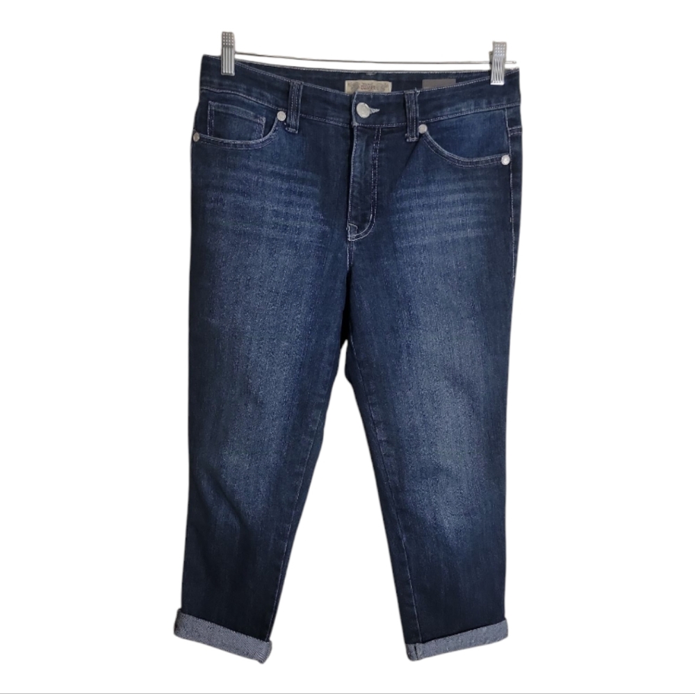 Nine West vintage america jeans women’s size 8 dark wash cuffed leg ankle crop